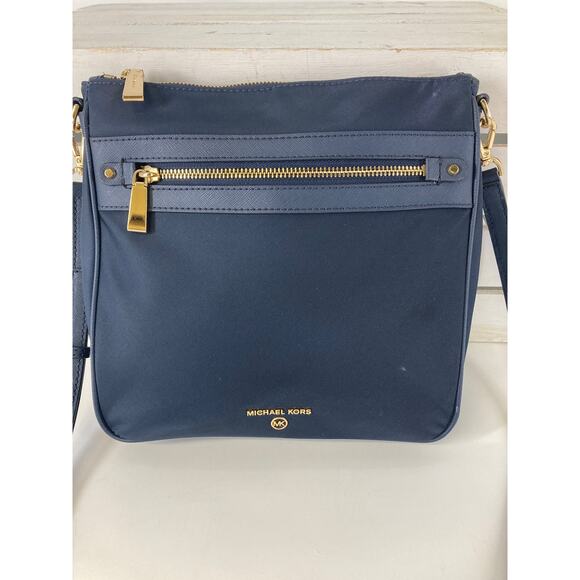 MICHAEL KORS, NAVY BLUE NYLON MEDIUM CROSSBODY BAG (ASIS) - Picture 1 of 15